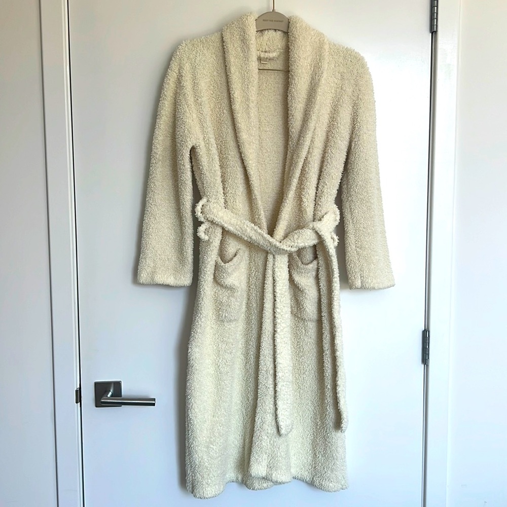 Barefoot Dreams Cozy Chic Fuzzy Cream/off-White Robe EUC